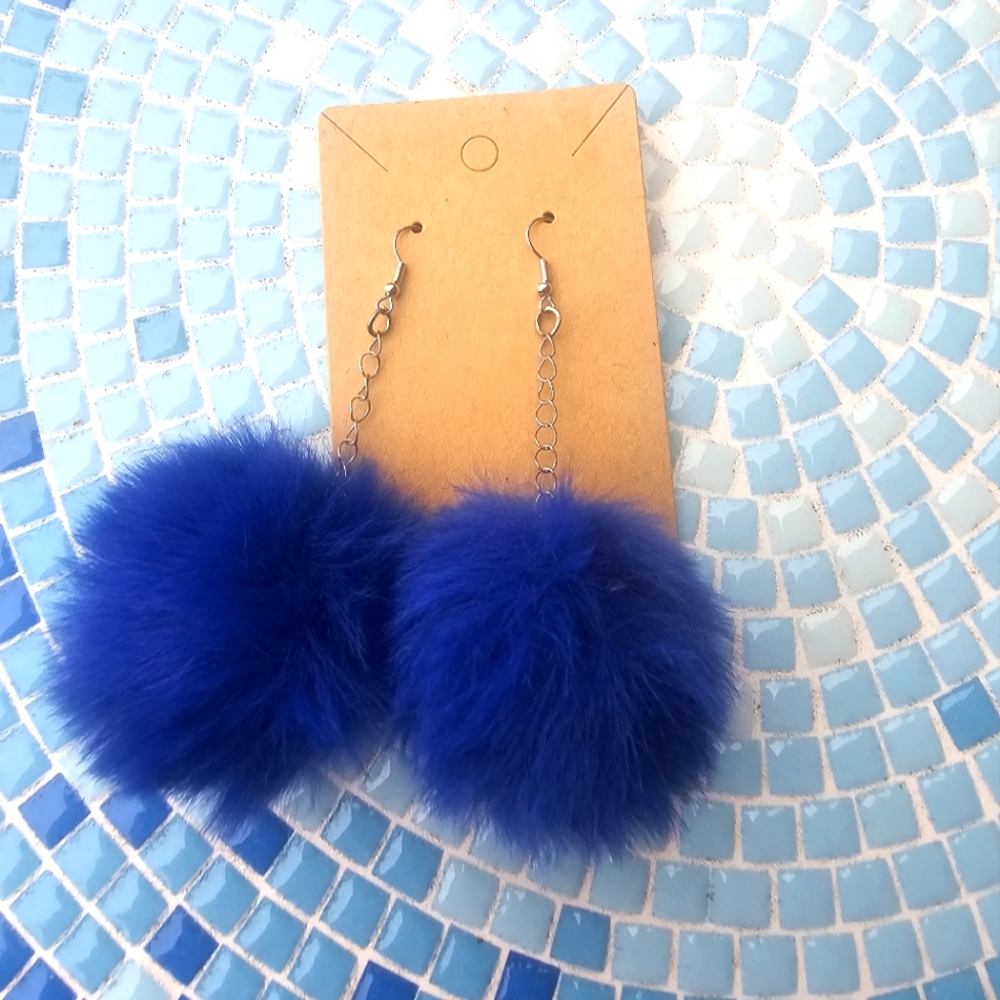 Retro Puff Pom Pom Dangle Earrings